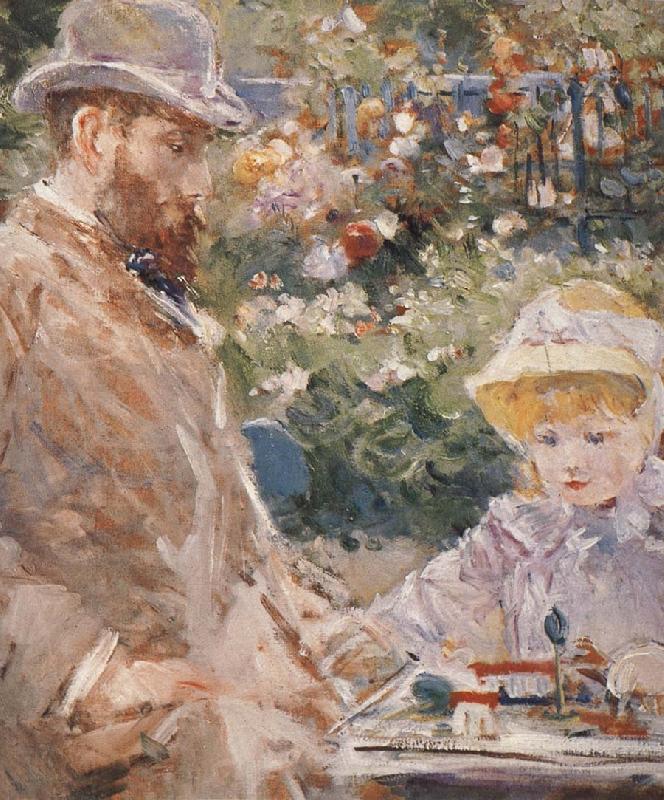 Berthe Morisot Detail of Manet and his daughter oil painting picture